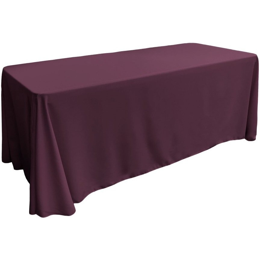 TCpop90x132-EggplantP42 Polyester Poplin Rectangular Tablecloth  Eggplant - 90 x 132 in.