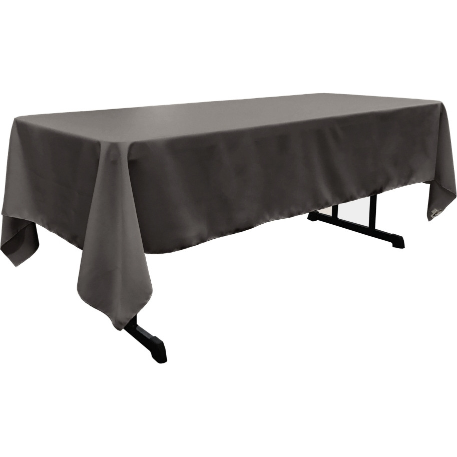 TCpop60x108-CharcoalP34 Polyester Poplin Rectangular Tablecloth  Charcoal - 60 x 108 in.