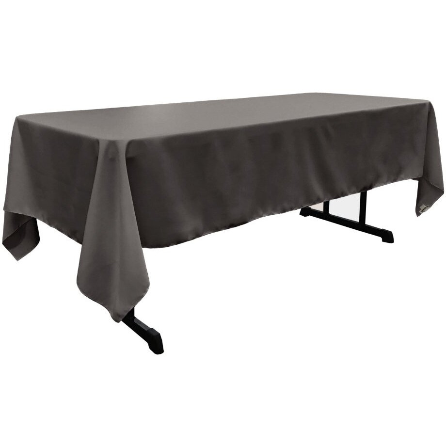 TCpop60x108-CharcoalP34 Polyester Poplin Rectangular Tablecloth  Charcoal - 60 x 108 in.