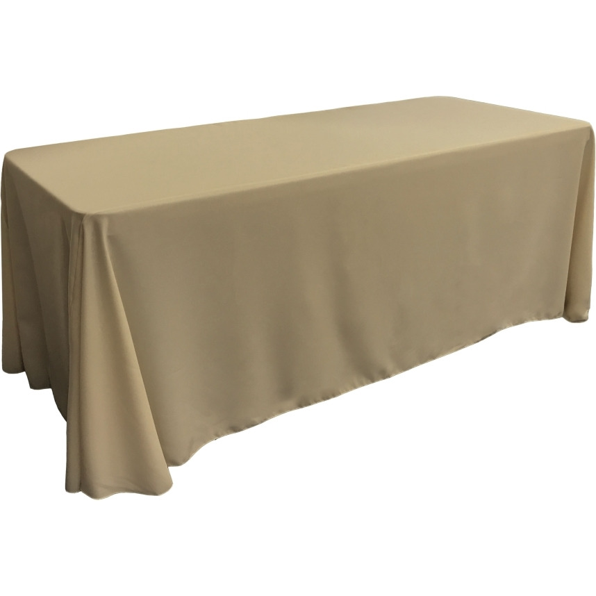 TCpop90x156-TaupeP13 Polyester Poplin Rectangular Tablecloth  Taupe - 90 x 156 in.