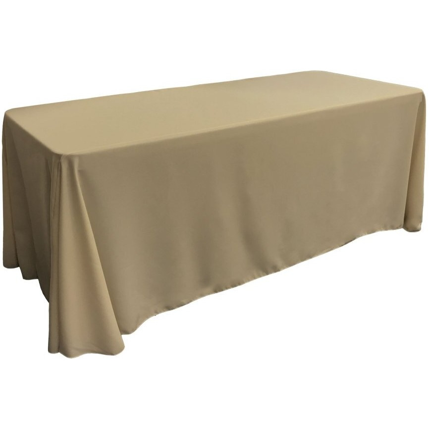 TCpop90x156-TaupeP13 Polyester Poplin Rectangular Tablecloth  Taupe - 90 x 156 in.