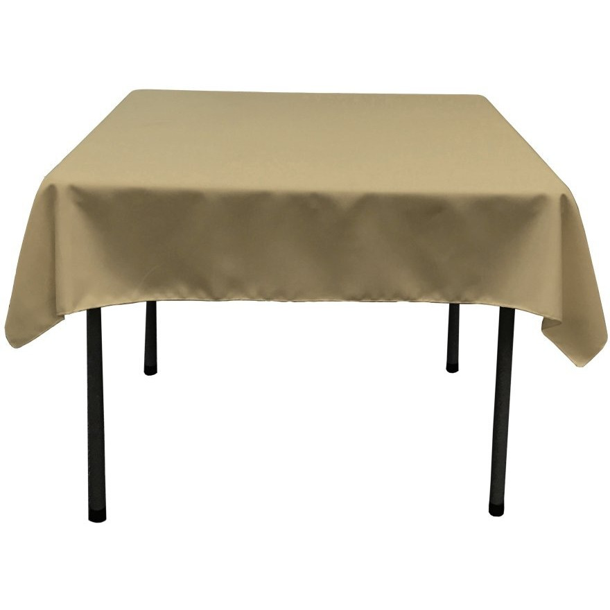 TCpop58x58-TaupeP13 Polyester Poplin Square Tablecloth  Taupe - 58 x 58 in.