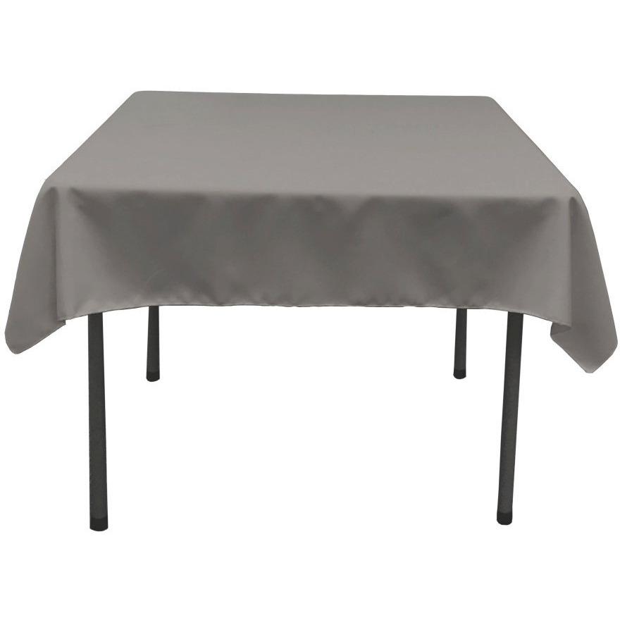 TCpop52x52-GrayDrkP12 Polyester Poplin Square Tablecloth  Dark Gray - 52 x 52 in.