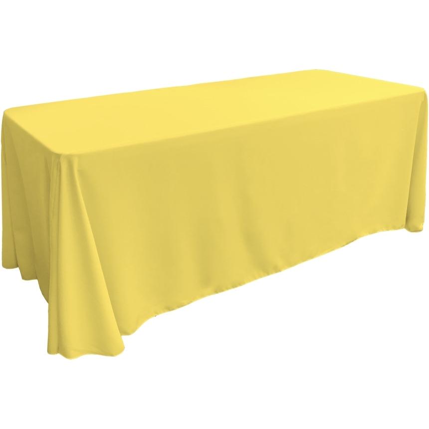 TCpop90x156-YellowLgtP99 Polyester Poplin Rectangular Tablecloth  Light Yellow - 90 x 156 in.