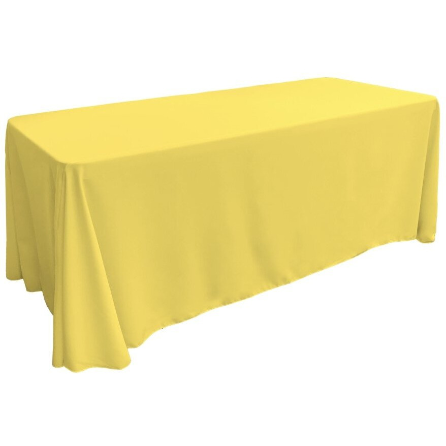 TCpop90x156-YellowLgtP99 Polyester Poplin Rectangular Tablecloth  Light Yellow - 90 x 156 in.