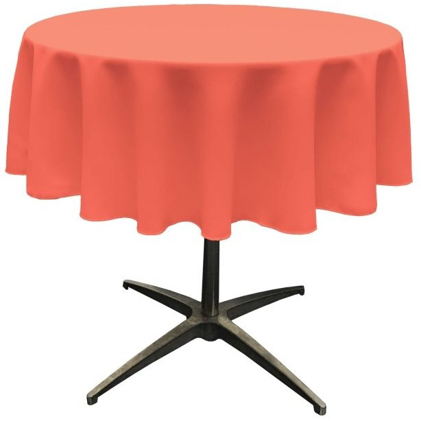 TCpop58R-CoralP55 Polyester Poplin Tablecloth  Coral - 58 in. Round