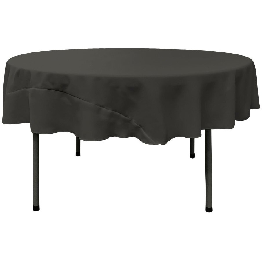 TCpop72R-BlackP24 Polyester Poplin Tablecloth  Black - 72 in. Round