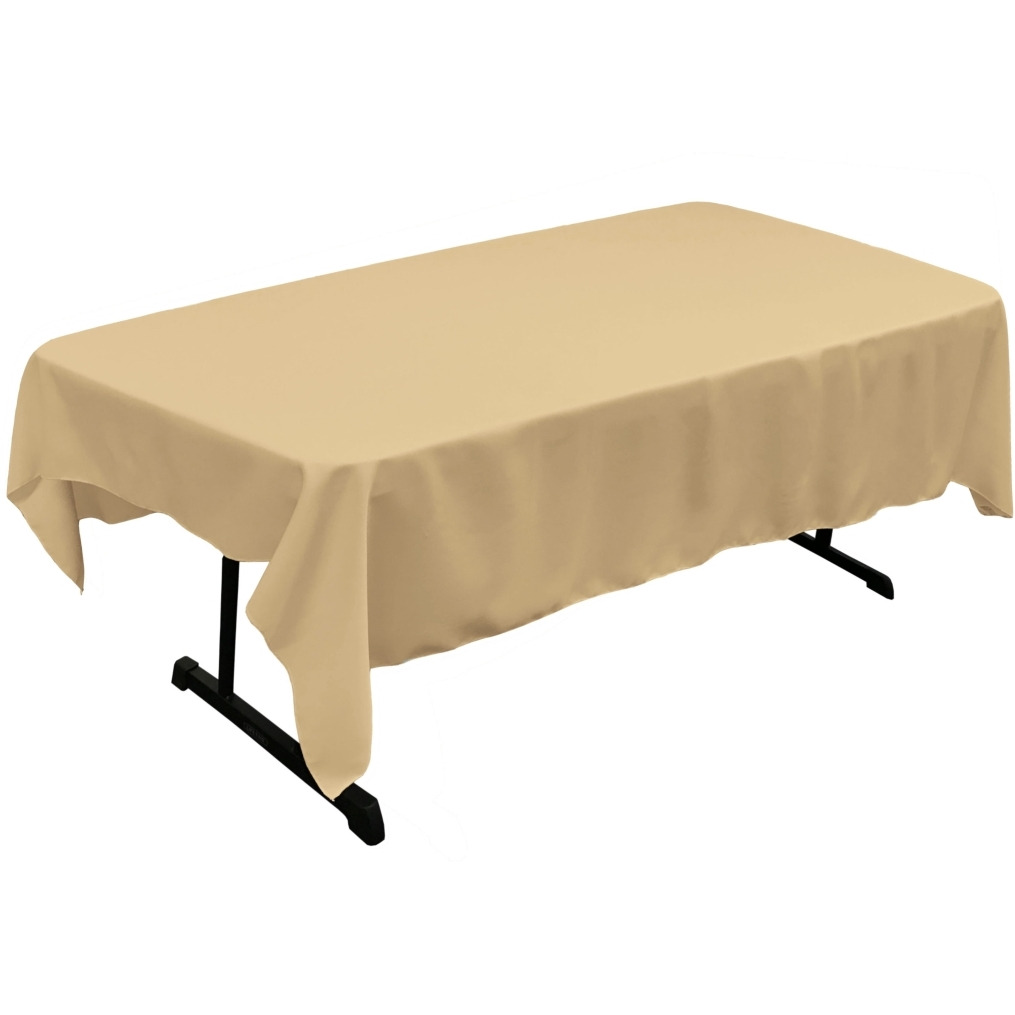 TCpop60x90-KhakiP33 Polyester Poplin Rectangular Tablecloth  Khaki - 60 x 90 in.