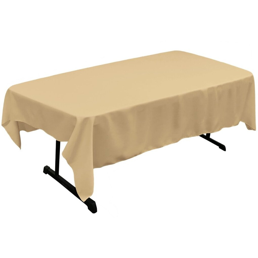 TCpop60x90-KhakiP33 Polyester Poplin Rectangular Tablecloth  Khaki - 60 x 90 in.