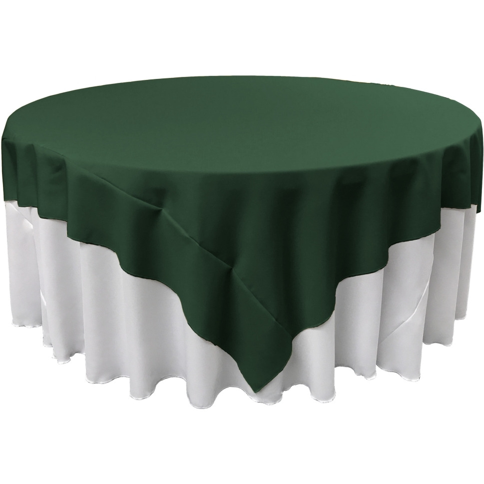 TCpop72x72-GreenHuP20 Polyester Poplin Square Tablecloth  Hunter Green - 72 x 72 in.