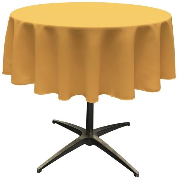 TCpop51R-GoldP14 Polyester Poplin Tablecloth  Gold - 51 in. Round