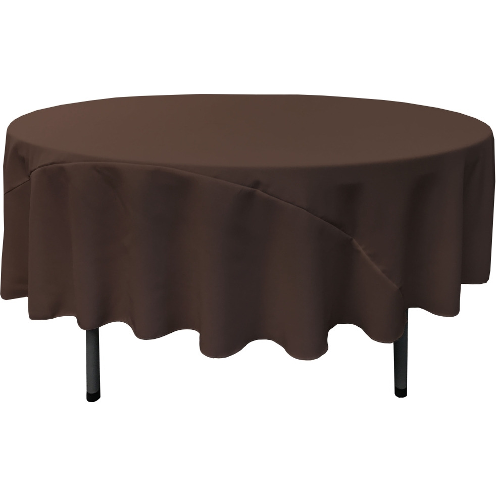 TCpop90R-BrownP22 Polyester Poplin Tablecloth  Brown - 90 in. Round
