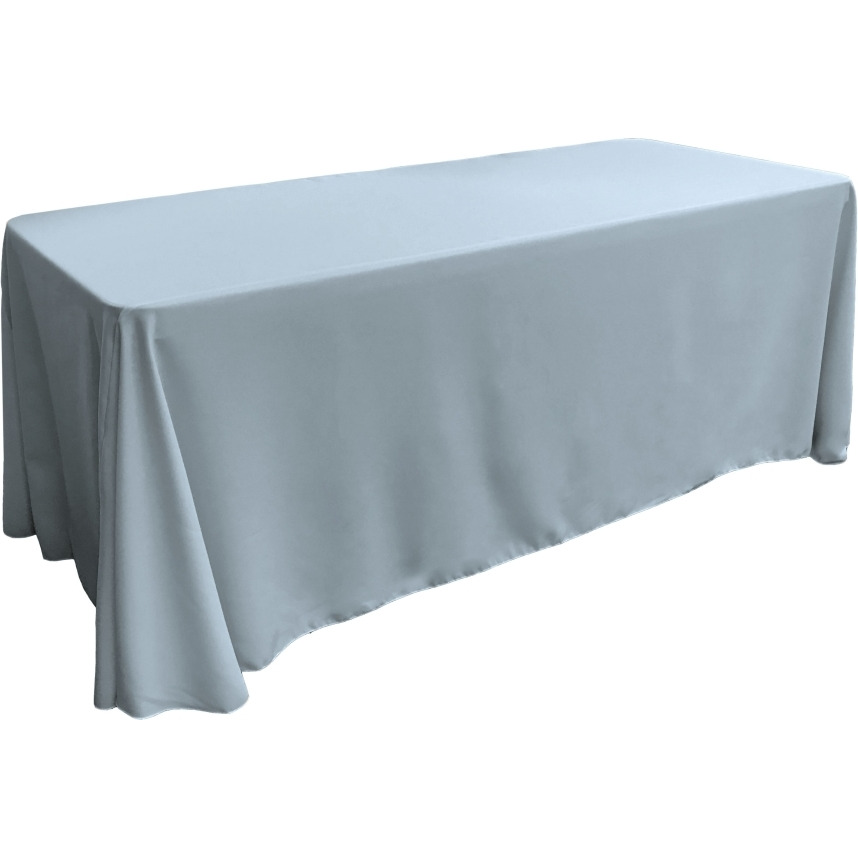 TCpop90x132-BlueLgtP18 Polyester Poplin Rectangular Tablecloth  Light Blue - 90 x 132 in.