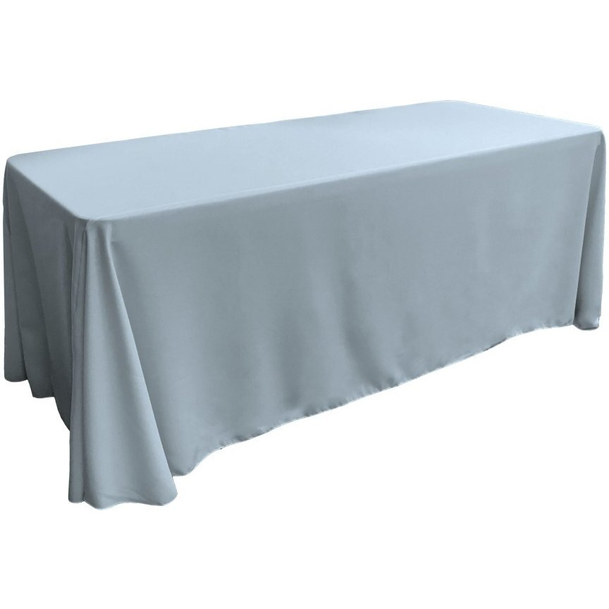 TCpop90x132-BlueLgtP18 Polyester Poplin Rectangular Tablecloth  Light Blue - 90 x 132 in.