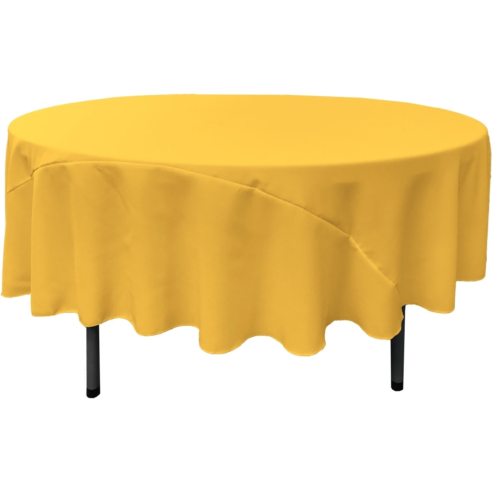 TCpop90R-YellowDrkP47 Polyester Poplin Tablecloth  Dark Yellow - 90 in. Round