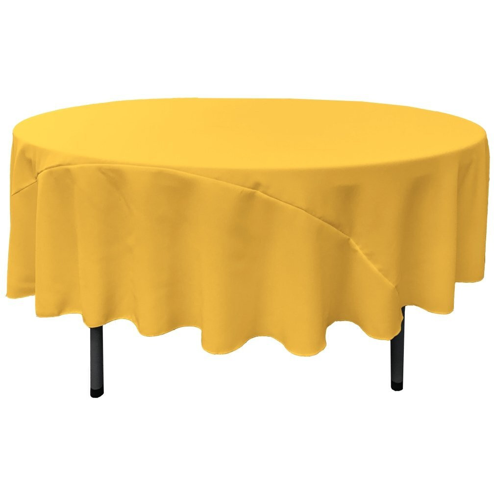 TCpop90R-YellowDrkP47 Polyester Poplin Tablecloth  Dark Yellow - 90 in. Round