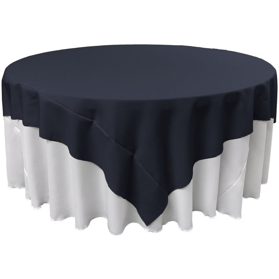 TCpop72x72-NavyP72 Polyester Poplin Square Tablecloth  Navy - 72 x 72 in.