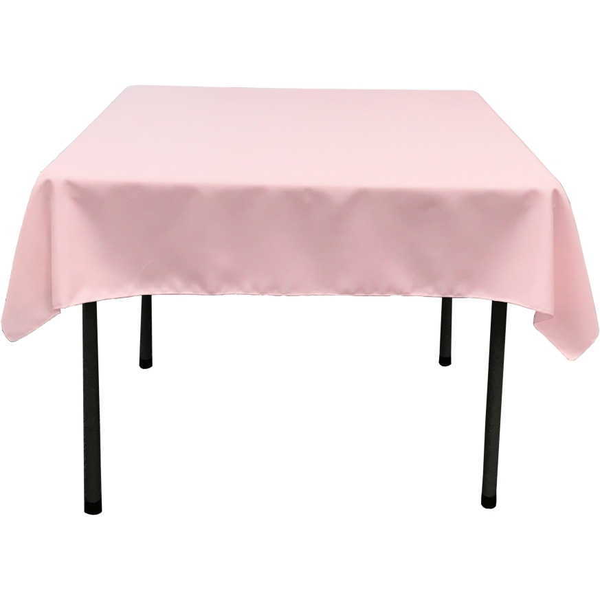 TCpop58x58-PinkLgtP37 Polyester Poplin Square Tablecloth  Light Pink - 58 x 58 in.