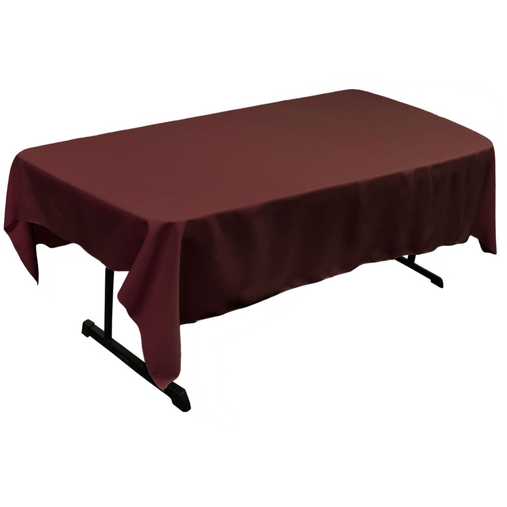 TCpop60x90-BurgundyP17 Polyester Poplin Rectangular Tablecloth  Burgundy - 60 x 90 in.