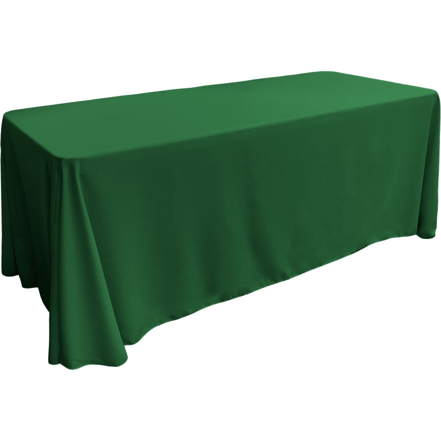 TCpop90x156-GreenEmP32 Polyester Poplin Rectangular Tablecloth  Emerald Green - 90 x 156 in.