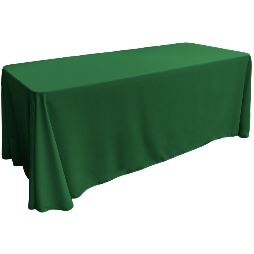 TCpop90x156-GreenEmP32 Polyester Poplin Rectangular Tablecloth  Emerald Green - 90 x 156 in.