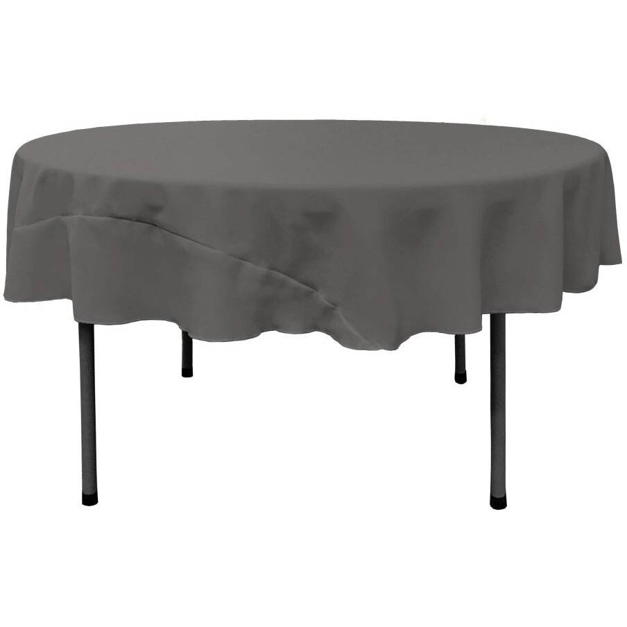 TCpop72R-CharcoalP34 Polyester Poplin Tablecloth  Charcoal - 72 in. Round