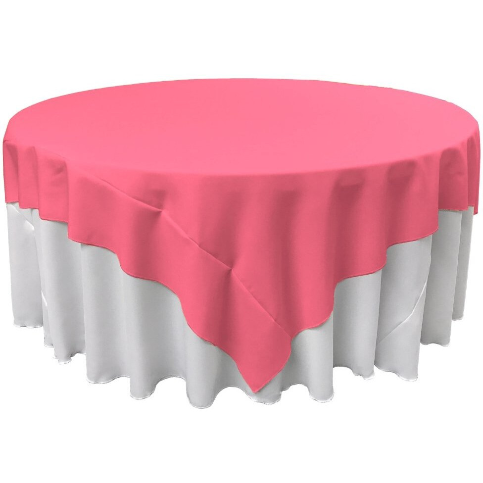 TCpop72x72-HotPinkP38 Polyester Poplin Square Tablecloth  Hot Pink - 72 x 72 in.