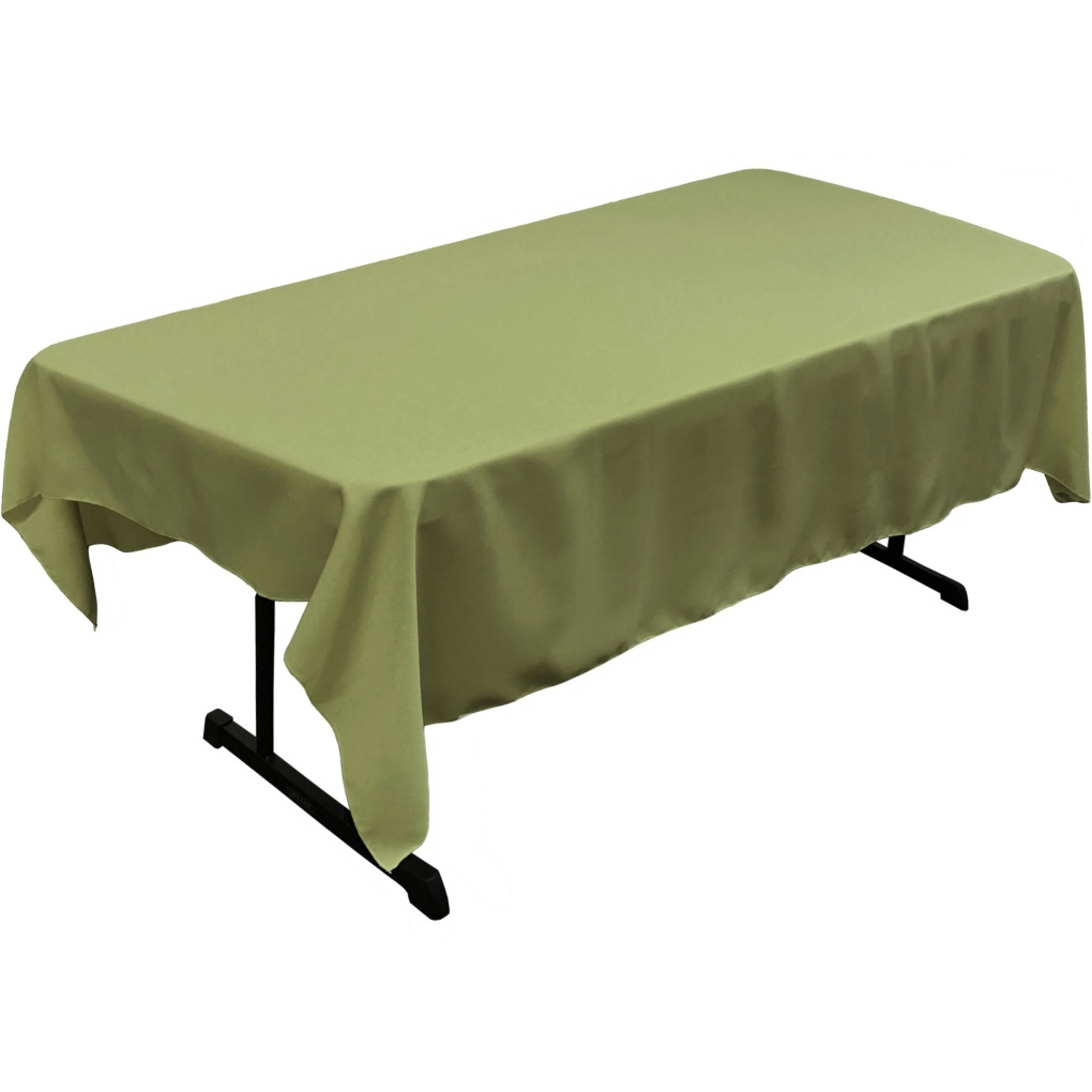 TCpop60x90-SageDrkP39 Polyester Poplin Rectangular Tablecloth  Sage Dark - 60 x 90 in.
