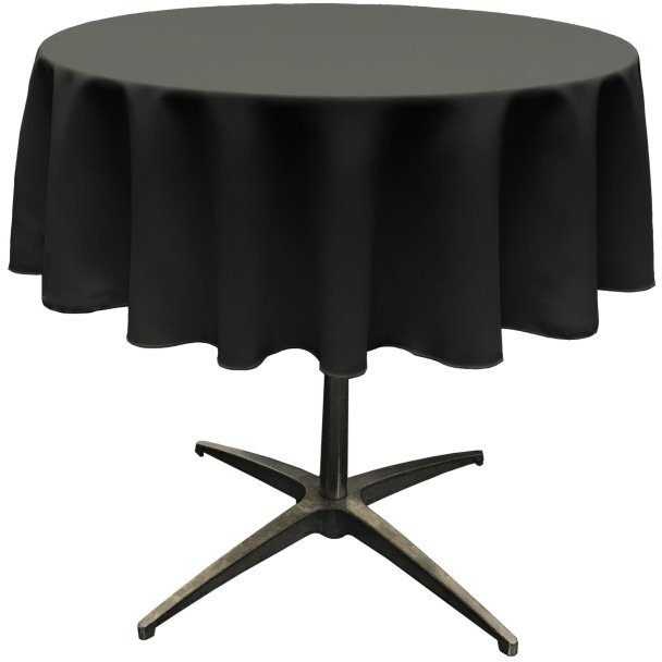 TCpop58R-BlackP24 Polyester Poplin Tablecloth  Black - 58 in. Round
