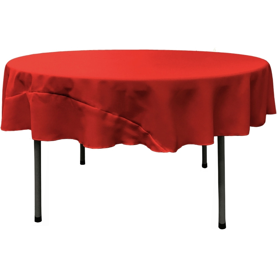 TCpop72R-RedP98 Polyester Poplin Tablecloth  Red - 72 in. Round