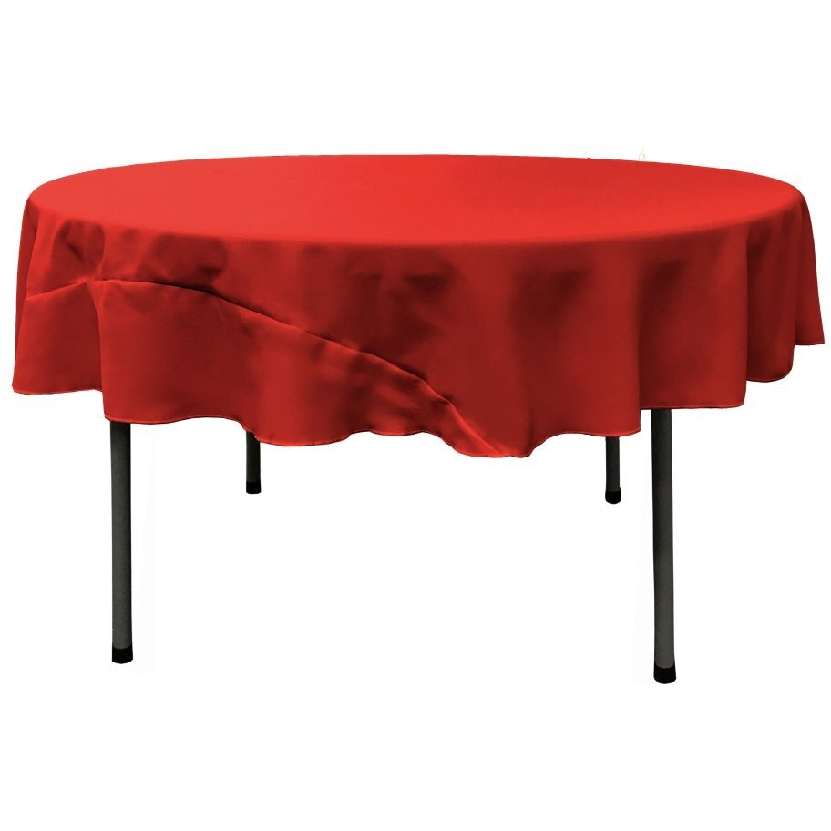 TCpop72R-RedP98 Polyester Poplin Tablecloth  Red - 72 in. Round