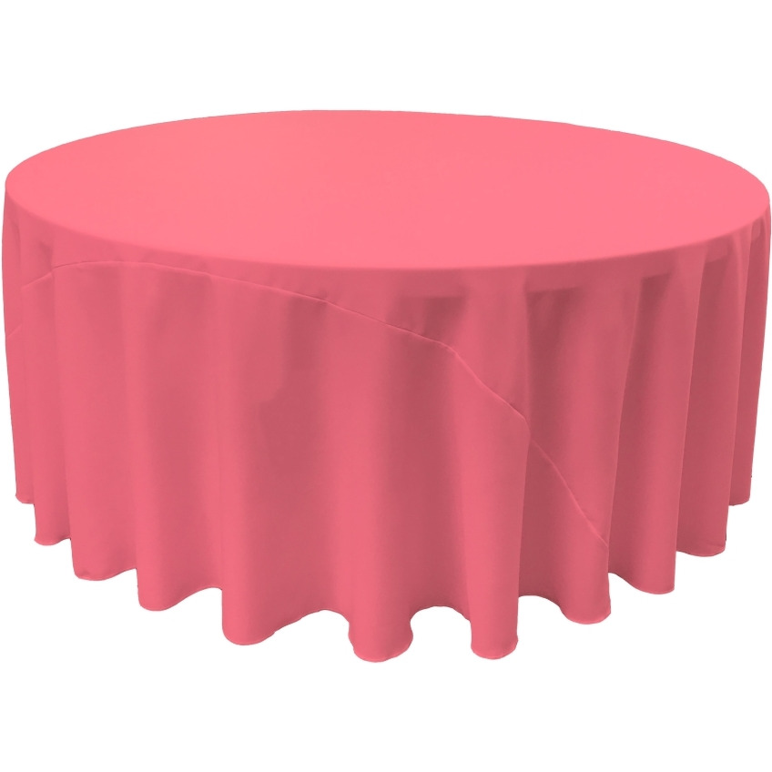 TCpop108R-HotPinkP38 Polyester Poplin Tablecloth  Hot Pink - 108 in. Round