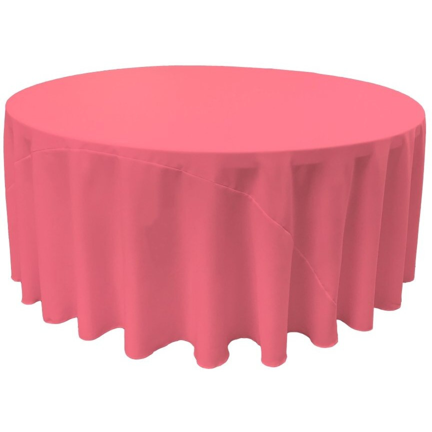 TCpop108R-HotPinkP38 Polyester Poplin Tablecloth  Hot Pink - 108 in. Round