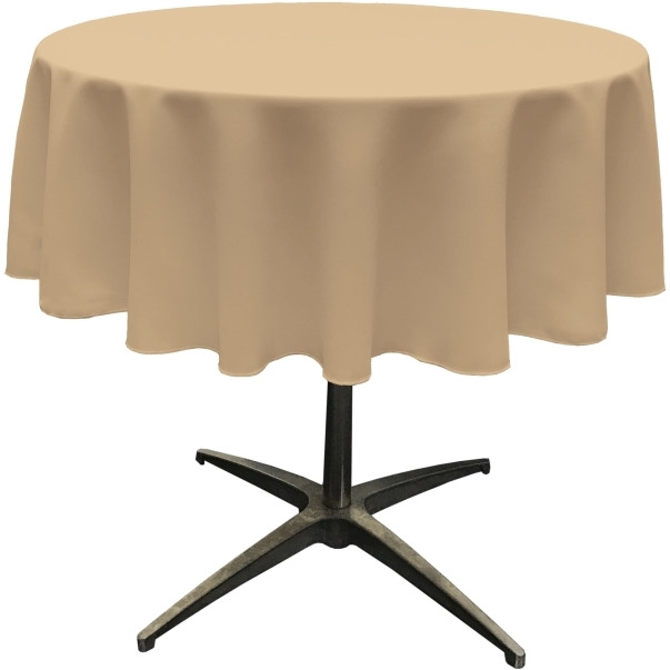 TCpop58R-KhakiP03 Polyester Poplin Tablecloth  Khaki - 58 in. Round