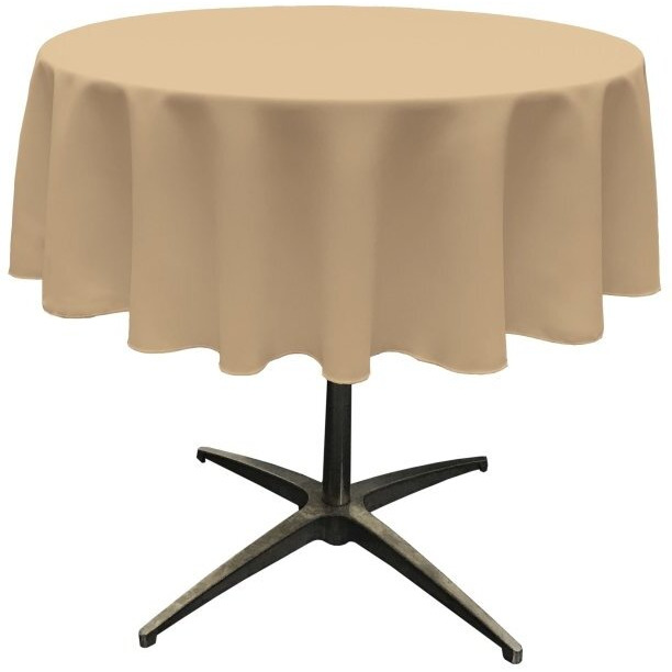 TCpop58R-KhakiP03 Polyester Poplin Tablecloth  Khaki - 58 in. Round