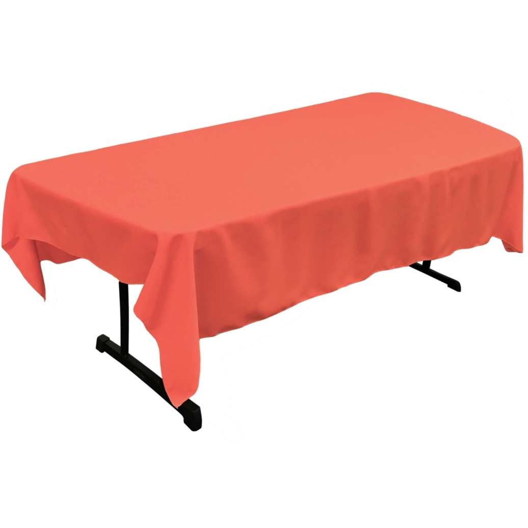 TCpop60x90-CoralP55 Polyester Poplin Rectangular Tablecloth  Coral - 60 x 90 in.