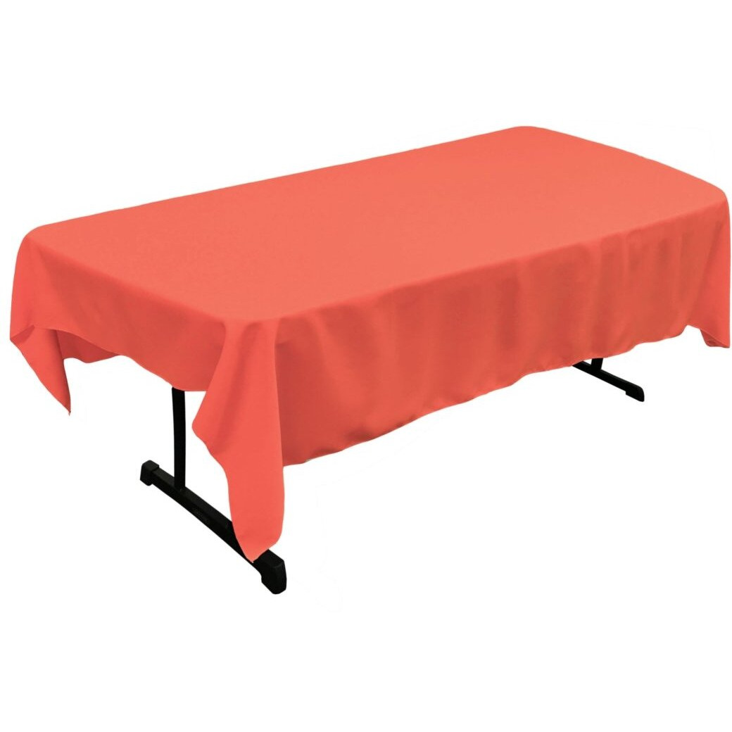 TCpop60x90-CoralP55 Polyester Poplin Rectangular Tablecloth  Coral - 60 x 90 in.