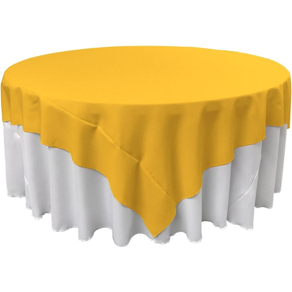 TCpop72x72-YellowDrkP47 Polyester Poplin Square Tablecloth  Dark Yellow - 72 x 72 in.