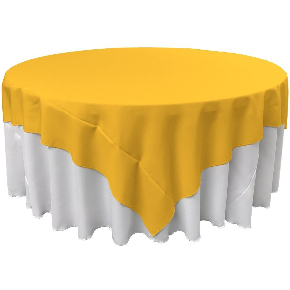 TCpop72x72-YellowDrkP47 Polyester Poplin Square Tablecloth  Dark Yellow - 72 x 72 in.