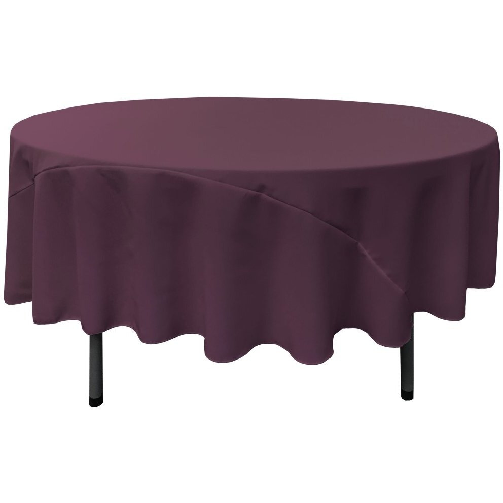 TCpop90R-EggplantP42 Polyester Poplin Tablecloth  Eggplant - 90 in. Round