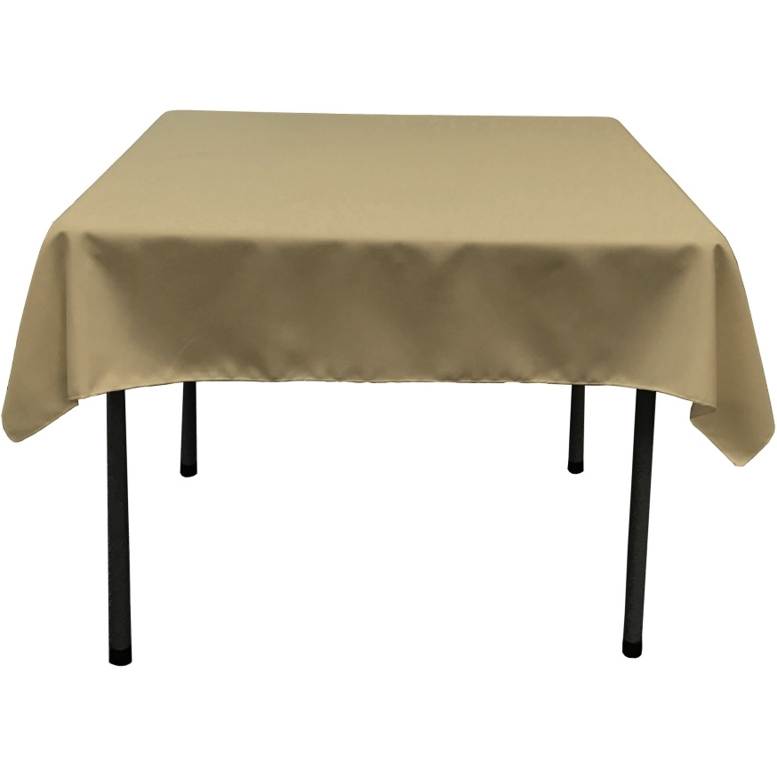 TCpop52x52-TaupeP13 Polyester Poplin Square Tablecloth  Taupe - 52 x 52 in.
