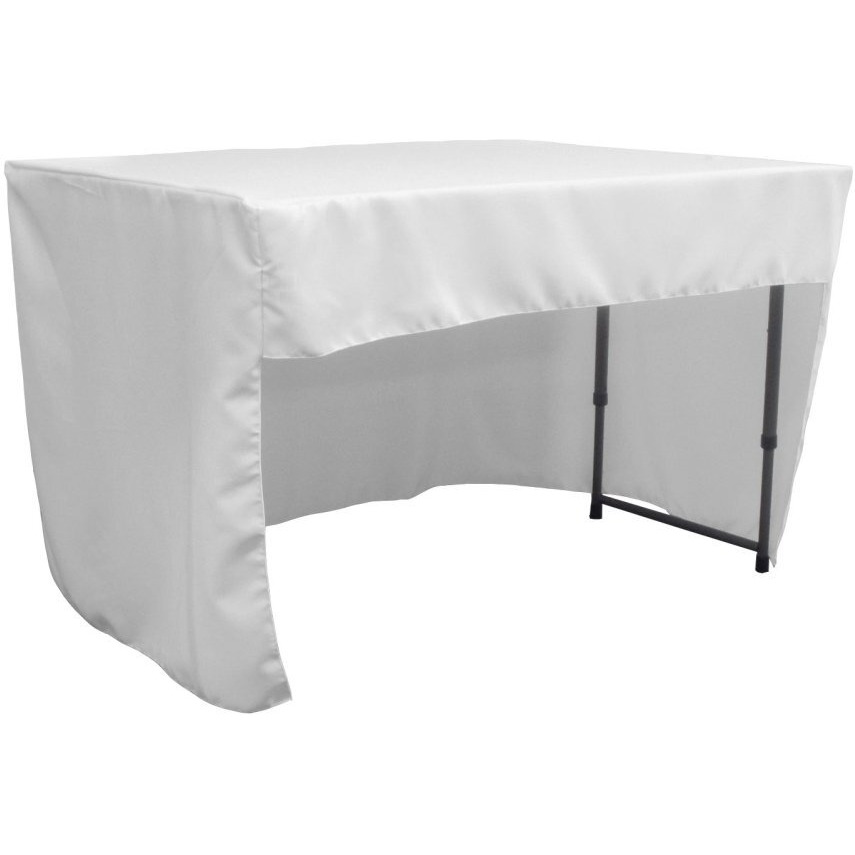TCpop-OB-fit-48x30x30-WhiteP11 1.6 lbs Open Back Polyester Poplin Fitted Tablecloth  White