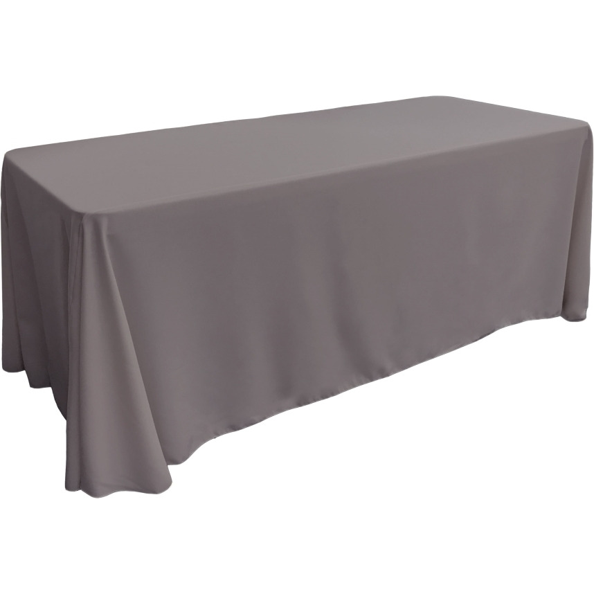TCpop90x132-GrayDrkP12 Polyester Poplin Rectangular Tablecloth  Dark Gray - 90 x 132 in.