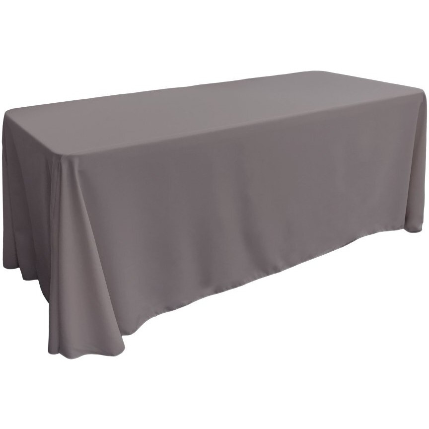 TCpop90x132-GrayDrkP12 Polyester Poplin Rectangular Tablecloth  Dark Gray - 90 x 132 in.