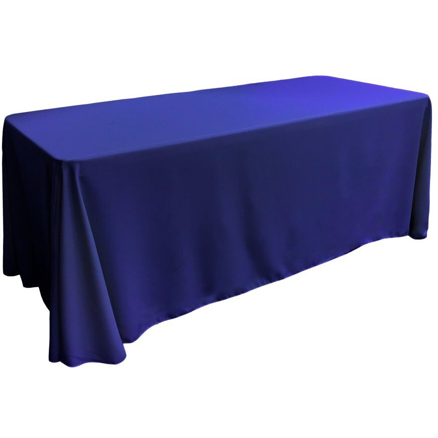 TCpop90x156-RoyalP50 Polyester Poplin Rectangular Tablecloth  Royal - 90 x 156 in.