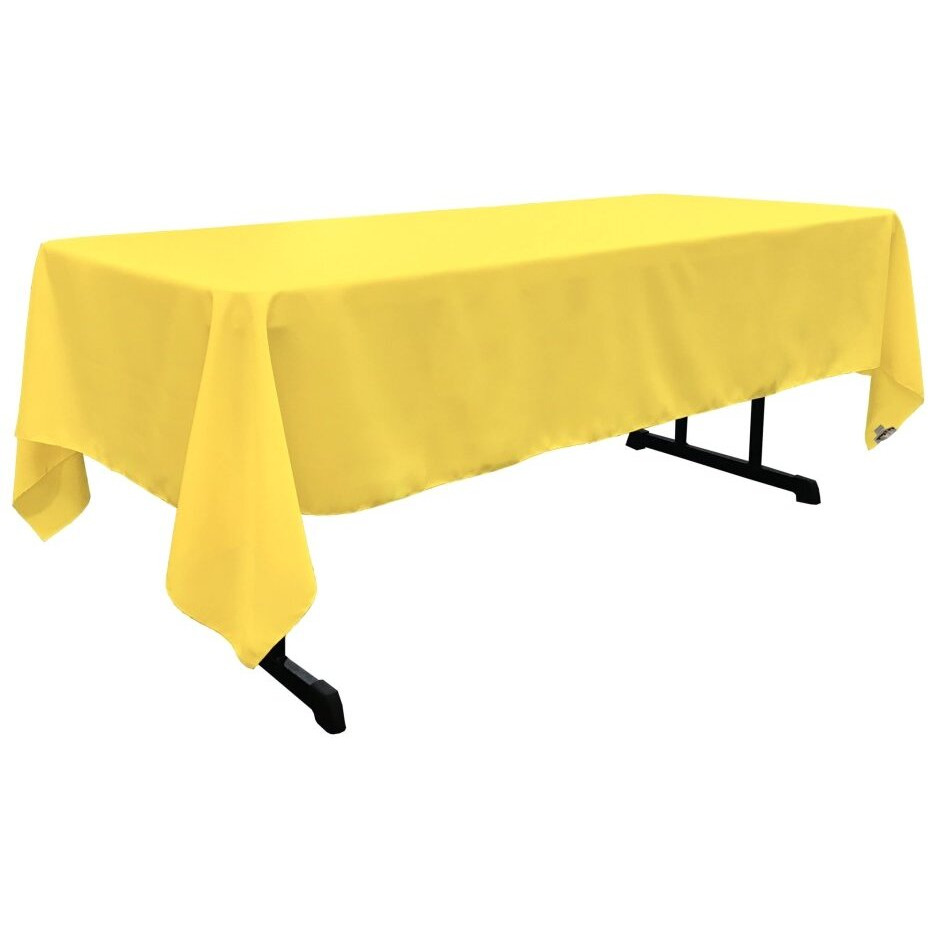 TCpop60x120-YellowLgtP99 Polyester Poplin Rectangular Tablecloth  Light Yellow - 60 x 120 in.
