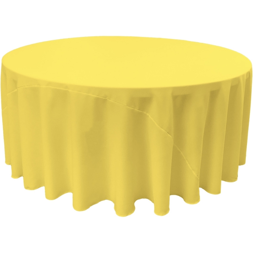 TCpop108R-YellowLgtP99 Polyester Poplin Tablecloth  Light Yellow - 108 in. Round