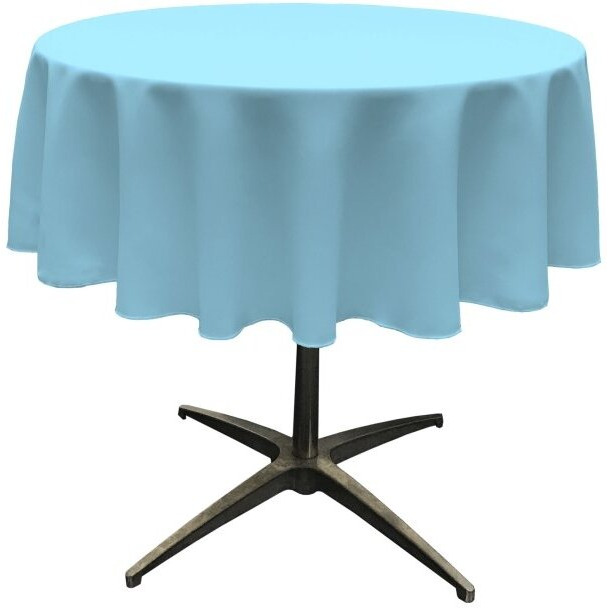 TCpop51R-TurquoiseLgtP40 Polyester Poplin Tablecloth  Light Turquoise - 51 in. Round