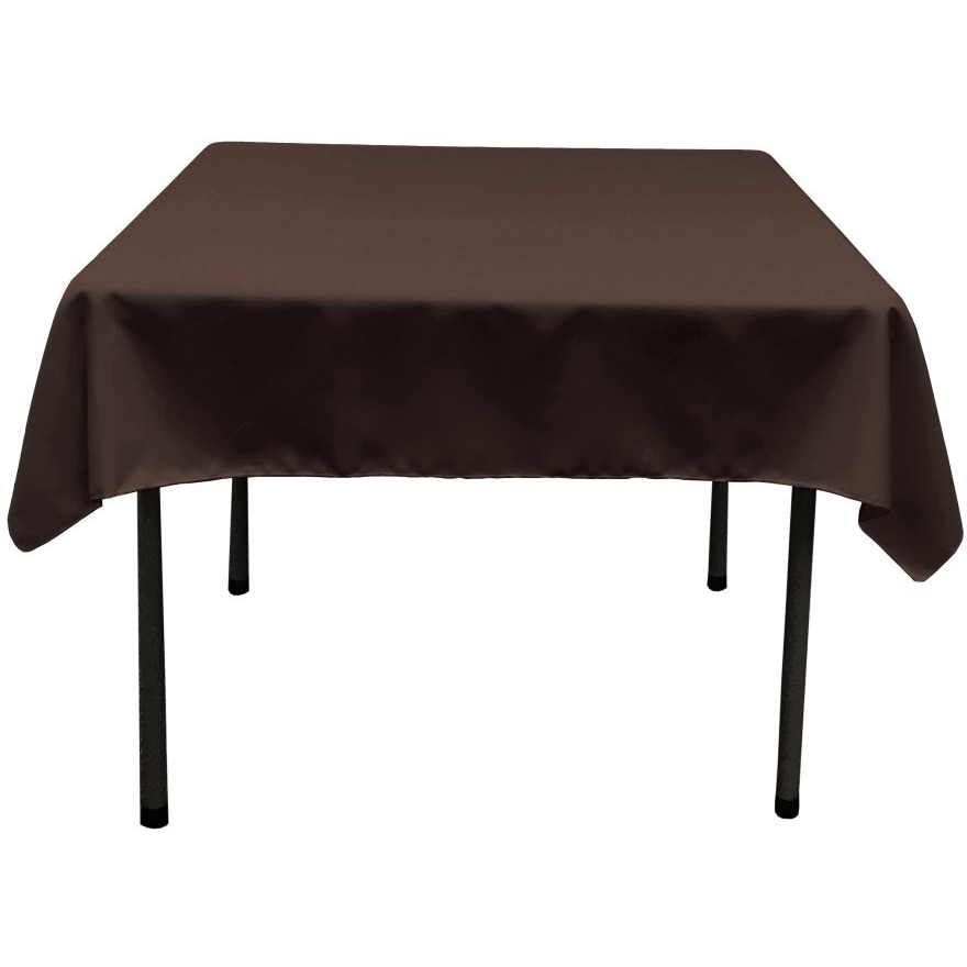 TCpop58x58-BrownP22 Polyester Poplin Square Tablecloth  Brown - 58 x 58 in.