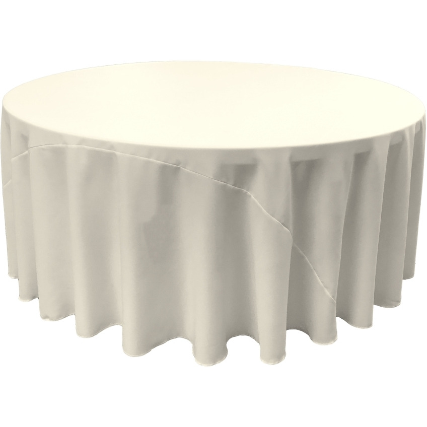 TCpop120R-IvoryP25 Polyester Poplin Tablecloth  Ivory - 120 in. Round